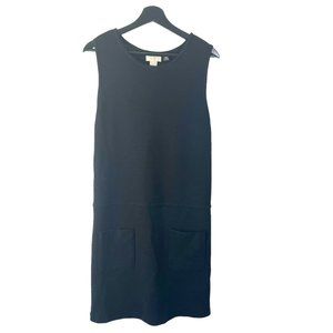 Vintage 90s Nordstrom Black Merino Wool Sleeveless Below Knee Dress Large